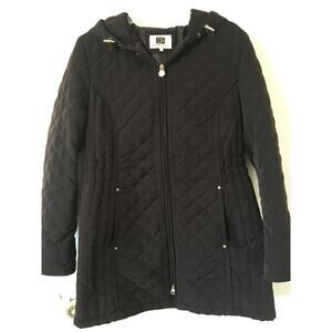 Laundry by Design Large Quilted Brown Jacket, Rhinestone Accents on Slip Pockets